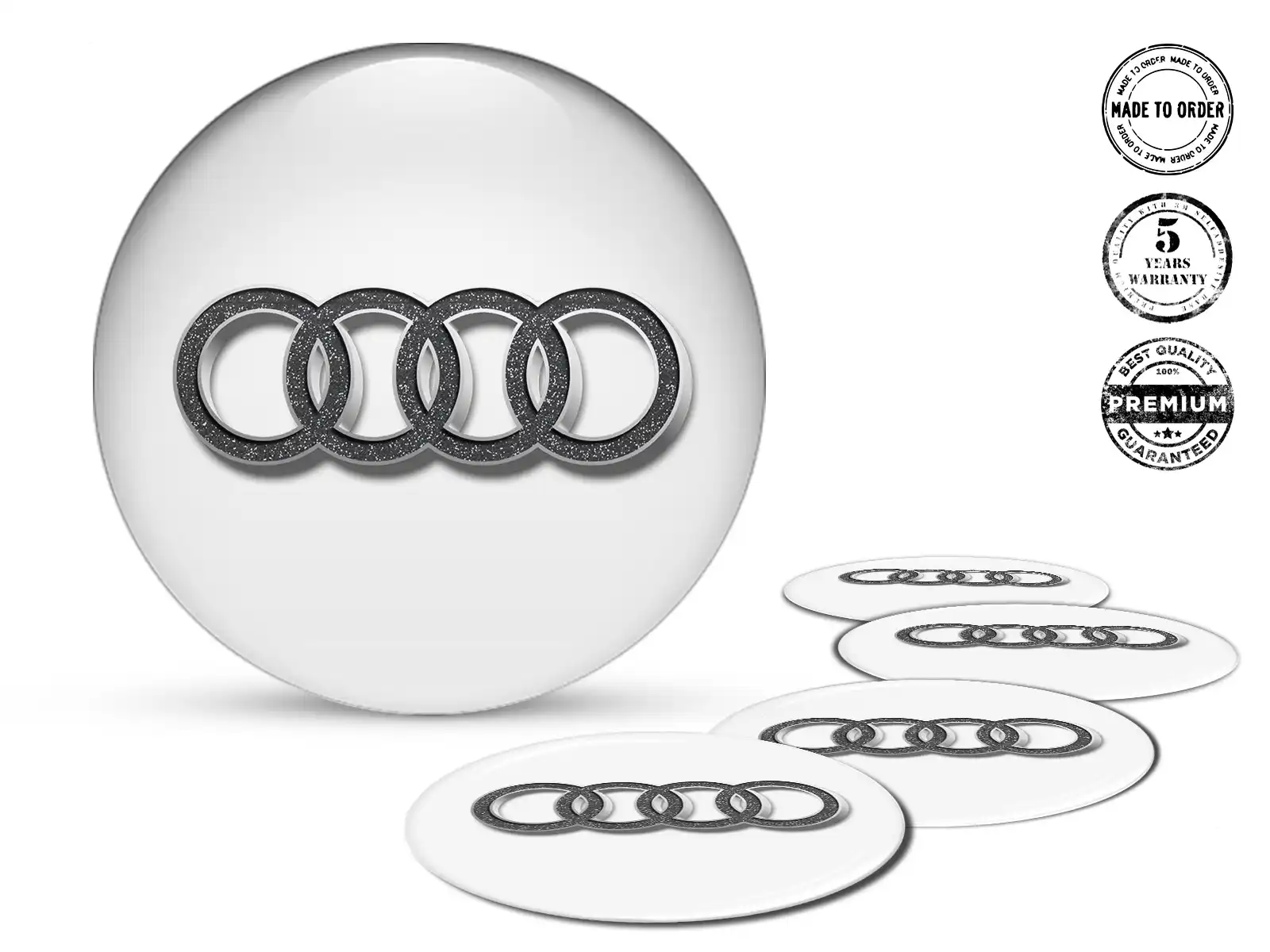 Audi Pegatina de Cúpula Edición Logo Insignia Rueda